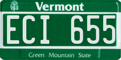 VT license plate ECI655