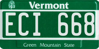 VT license plate ECI668