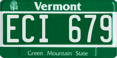 VT license plate ECI679