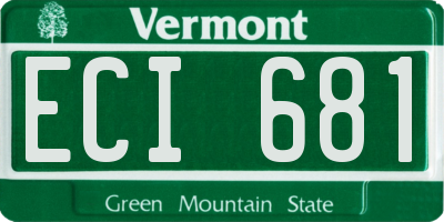 VT license plate ECI681