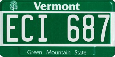 VT license plate ECI687