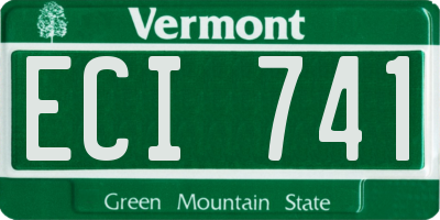 VT license plate ECI741