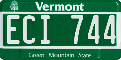 VT license plate ECI744