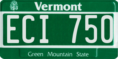 VT license plate ECI750