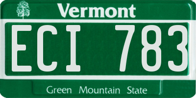 VT license plate ECI783