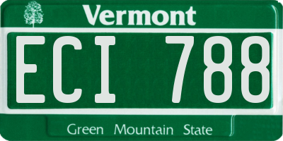 VT license plate ECI788
