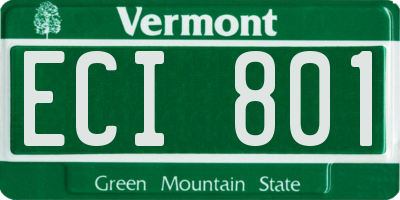 VT license plate ECI801