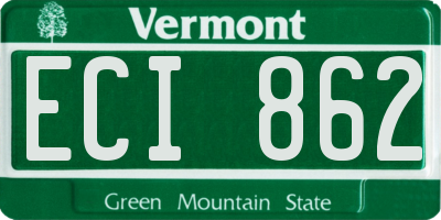 VT license plate ECI862