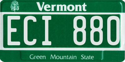 VT license plate ECI880