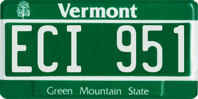 VT license plate ECI951