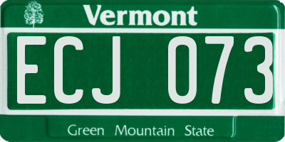 VT license plate ECJ073