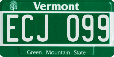 VT license plate ECJ099