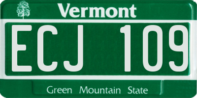 VT license plate ECJ109