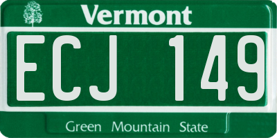 VT license plate ECJ149