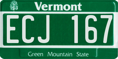 VT license plate ECJ167