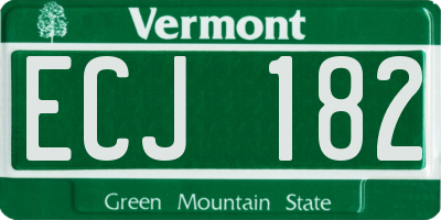 VT license plate ECJ182