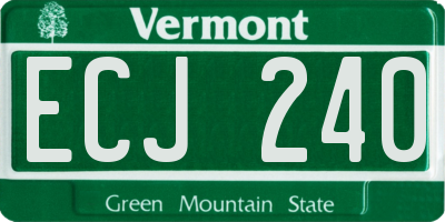 VT license plate ECJ240