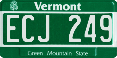 VT license plate ECJ249