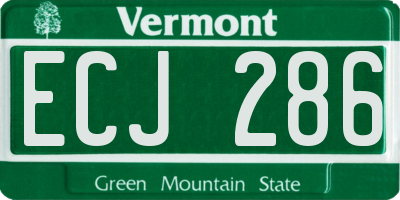 VT license plate ECJ286