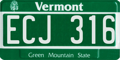 VT license plate ECJ316