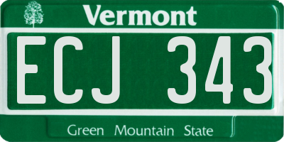 VT license plate ECJ343