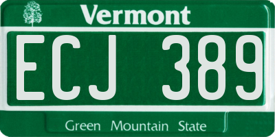 VT license plate ECJ389
