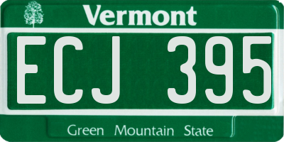 VT license plate ECJ395