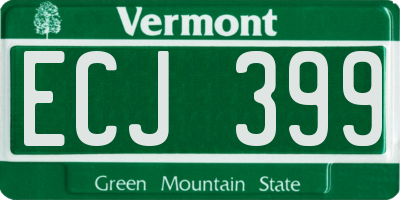 VT license plate ECJ399