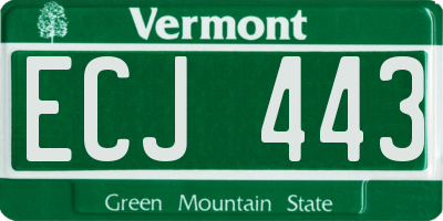 VT license plate ECJ443