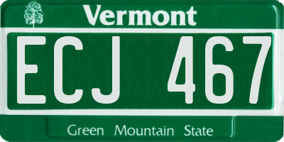 VT license plate ECJ467
