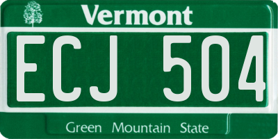 VT license plate ECJ504