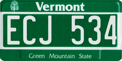 VT license plate ECJ534