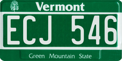 VT license plate ECJ546