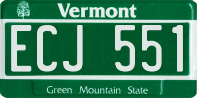 VT license plate ECJ551