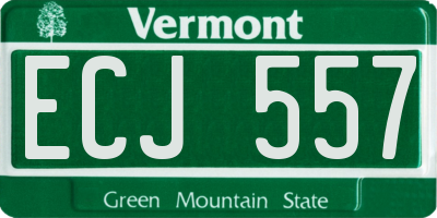 VT license plate ECJ557