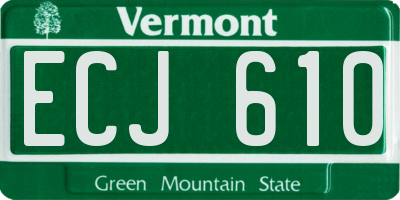 VT license plate ECJ610