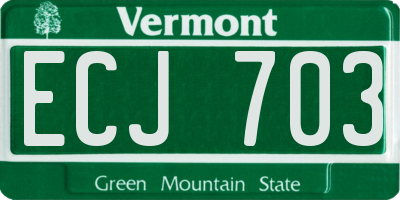 VT license plate ECJ703
