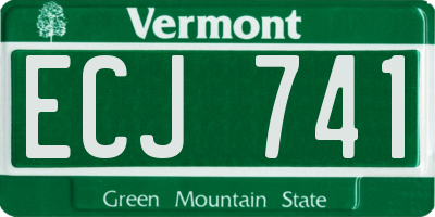 VT license plate ECJ741