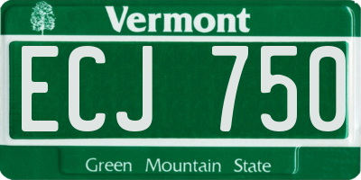 VT license plate ECJ750