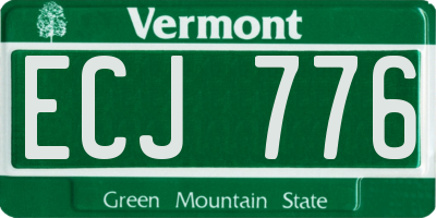 VT license plate ECJ776