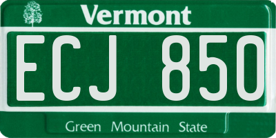 VT license plate ECJ850