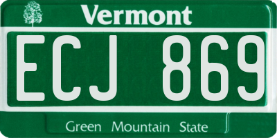 VT license plate ECJ869