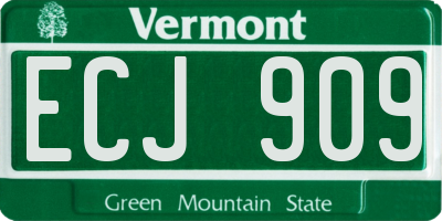 VT license plate ECJ909