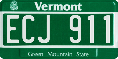 VT license plate ECJ911
