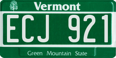 VT license plate ECJ921