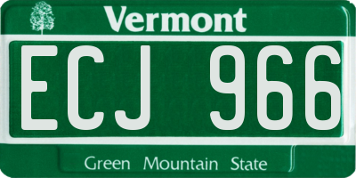 VT license plate ECJ966