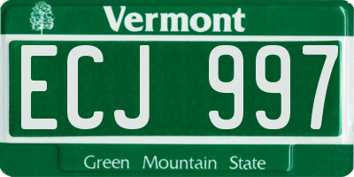 VT license plate ECJ997