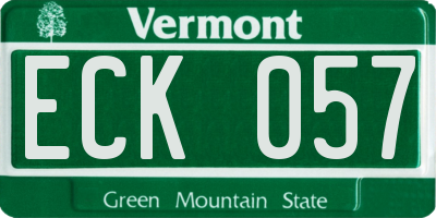 VT license plate ECK057
