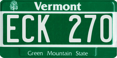 VT license plate ECK270