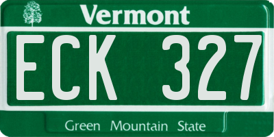 VT license plate ECK327